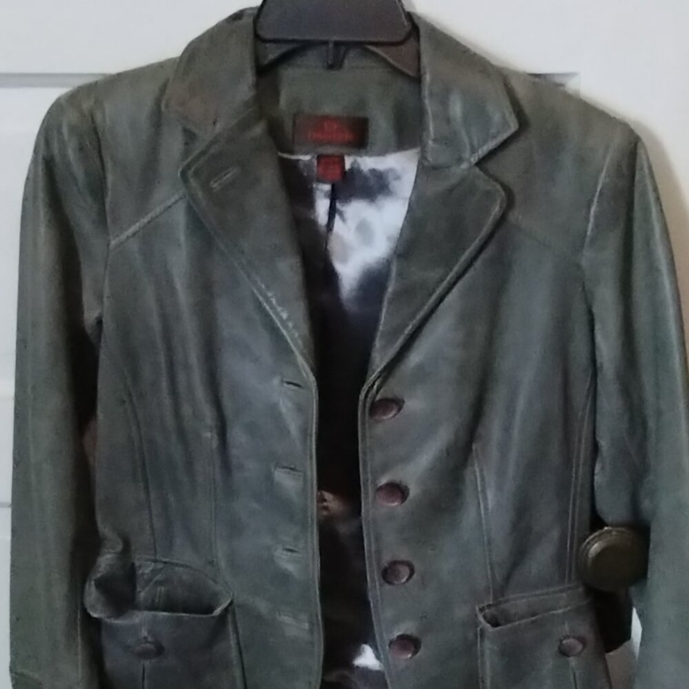 Well-Loved Danier Grey Leather Blazer